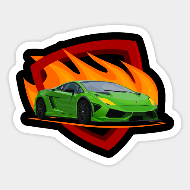 Lamborghini car design with a fire theme Sticker by enha design